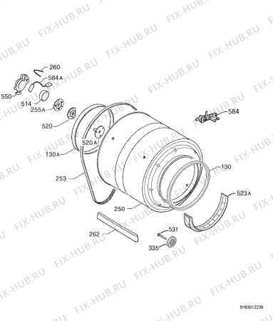 Взрыв-схема сушильной машины Electrolux EDE57150W - Схема узла Functional parts 267